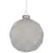Glittered Christmas Glass Ball Ornaments - 3.75" (95mm) - White - 4ct